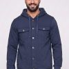 Bench Men Solid Hooded Jacket, Navy Blue