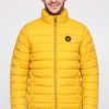 Canadian Peak Men Brand Logo Long Sleeve Puffer Jacket, Mustard