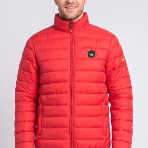 Canadian Peak Men Brand Logo Long Sleeve Puffer Jacket, Red