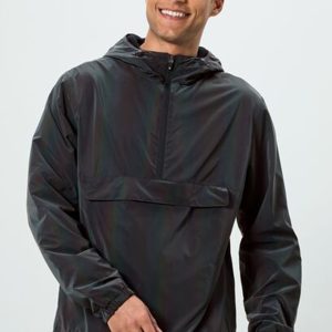 Tchibo Men Plain Windbreaker Jacket, Dark Grey
